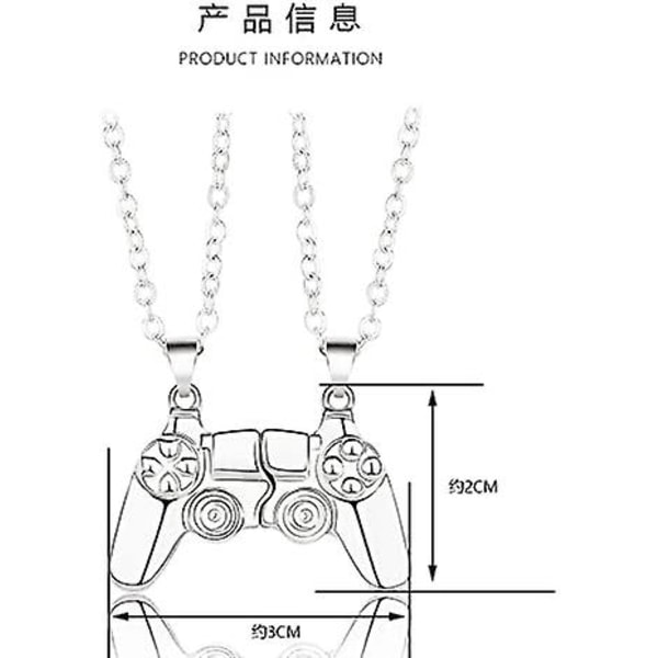 1 Par Spill-Matchende Parhengende Halskjede Sett Spillpute Vennskap Bff For Han Og Hennes Hiphop Smykker