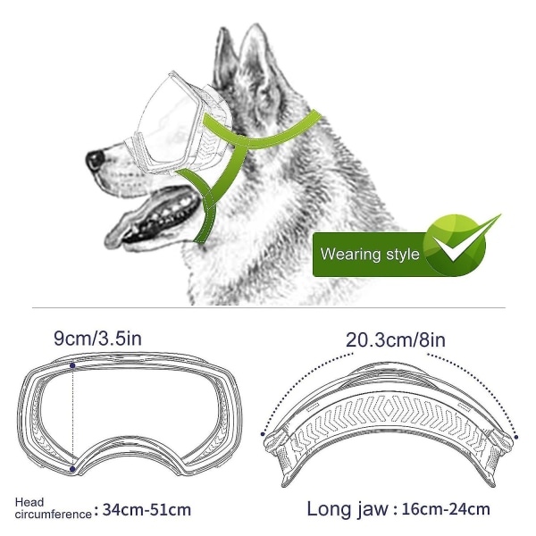 Pet Dog Goggles Clear Lens Vattentät UV-skydd Medium Large
