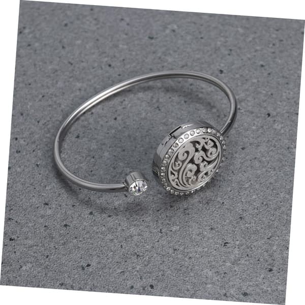 2 stk. hule oliediffuserarmbånd medaljon smykker til kvinder rustfrit stål armbånd æterisk olie diffuser puder