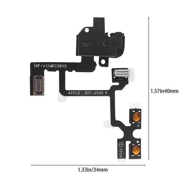 iPhone 4 4G Kuulokeliitäntä, Virta ja Äänenvoimakkuus Flex-kaapeli