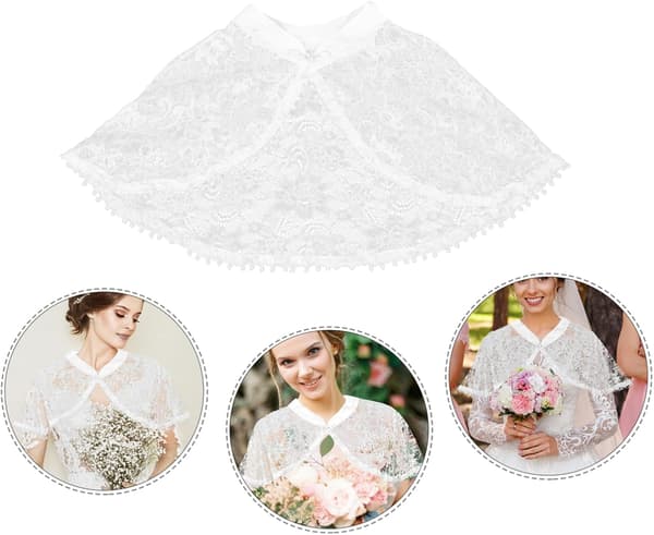 Elegant Brudcape i Spets för Bröllopsceremonier Mångsidig Sjal Cover Up