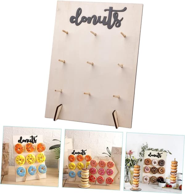 2 sæt Donut Display Stand Board Sticks til bryllupper og fester Stabil Dessertholder