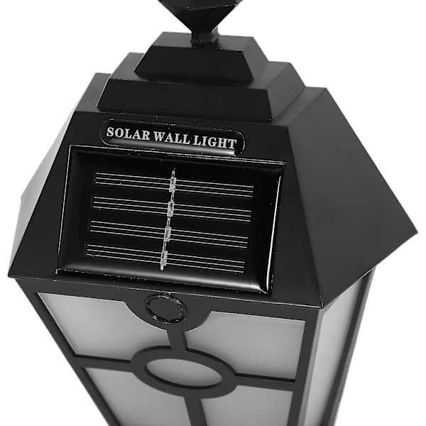 2 stk Solcelled Utendørslamper, Lysføler Automatisk På/Av Svart Varmt Hvit