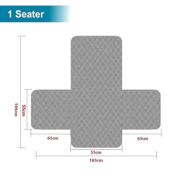Soffaöverdrag för husdjur, quiltad, tvättbar, halkfri, soffskydd 1 Seater (55x196cm)