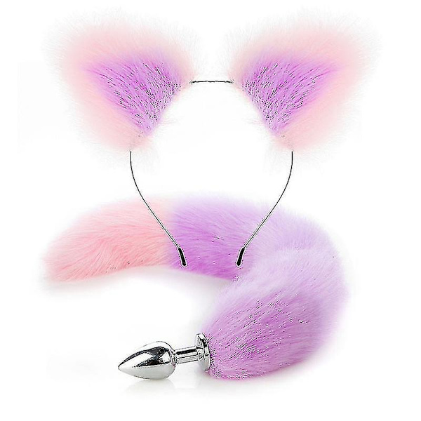 Metal Massager Pink Rævehale og Ræveører, Rollespil Cosplay