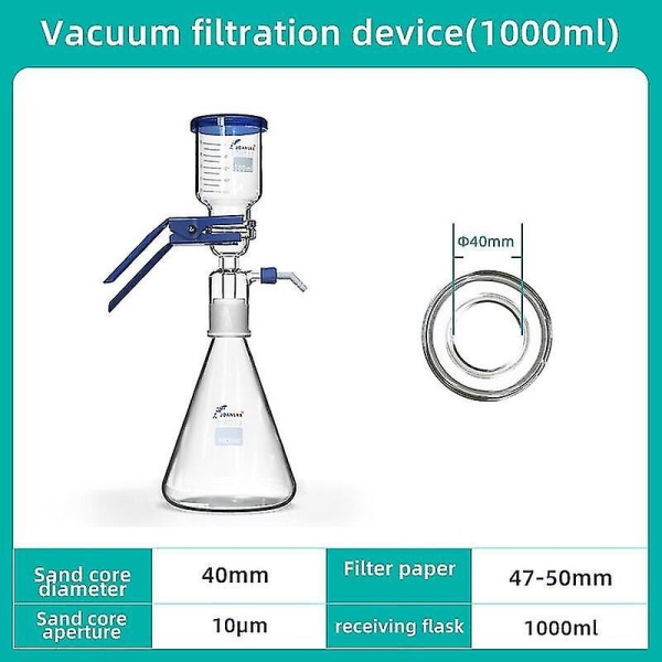 1000 ml Vakuumfilterapparat Lab Filterkolv Utrustning