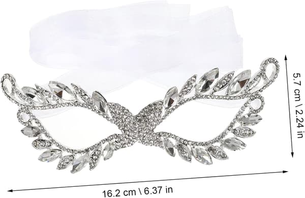 Rhinestone Halv Maskerade til Kvinder Elegant Kostume Tilbehør
