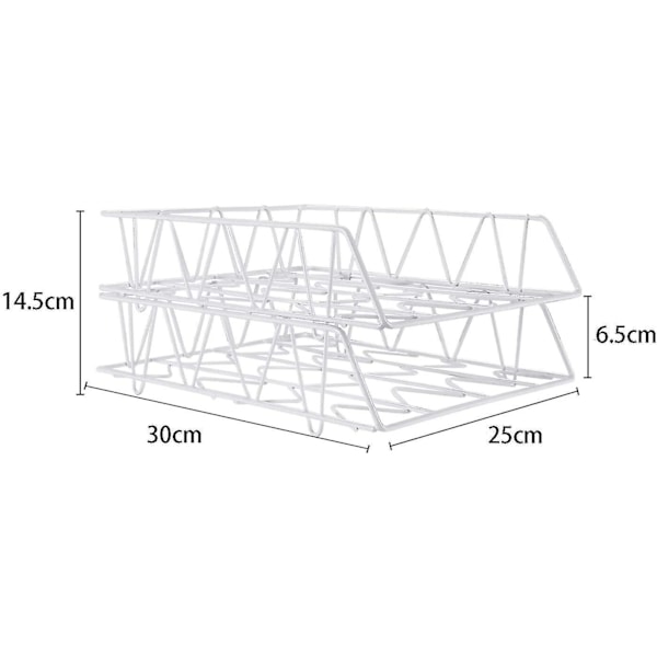 2-nivå A4 Metall In Trays Kontor Desk Tidy File Magazine