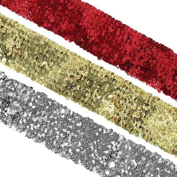 3 stk. blinkende taljetaske, glitter pailletbælte, metalspænde, bredt diskobælte