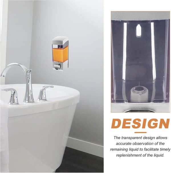 2 stk. håndsæbedispenser, pressende shampoo-beholder 350 ml, ABS vægmonteret design, moderne udseende