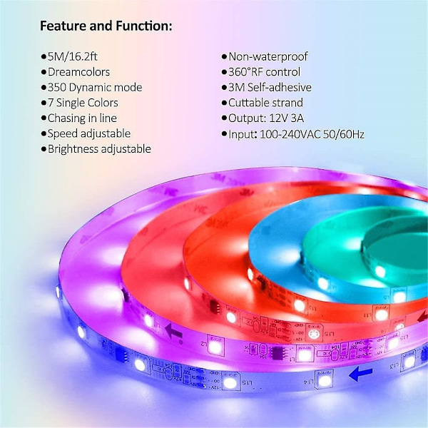 RGBIC-remsa 5m 10m 150-300 LED: Drömfärgbyte