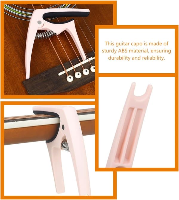 Gitarr Capo Universal Abs Snygg Rosa Gitarrklämma Praktisk Stämapparat Säkerställer Stabil Konsekvent Ljudkvalitet för Elgitarr