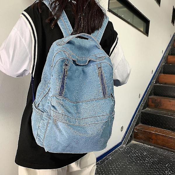 Denim Simple Udendørs Rygsæk Light Blue