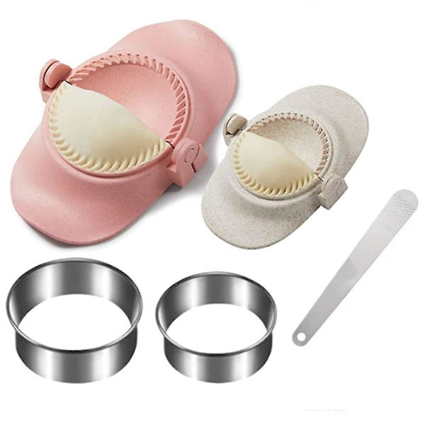 Dumpling Maker, Dumplingdeigpresse-sett med ringkutter og fyllingskje