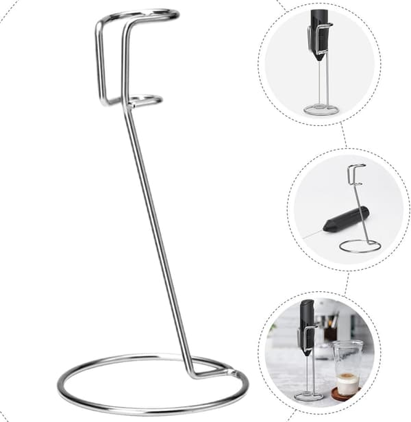 Melkeskummerstativ Vertikal Design 3 stk. rustfritt stål og vispholder med