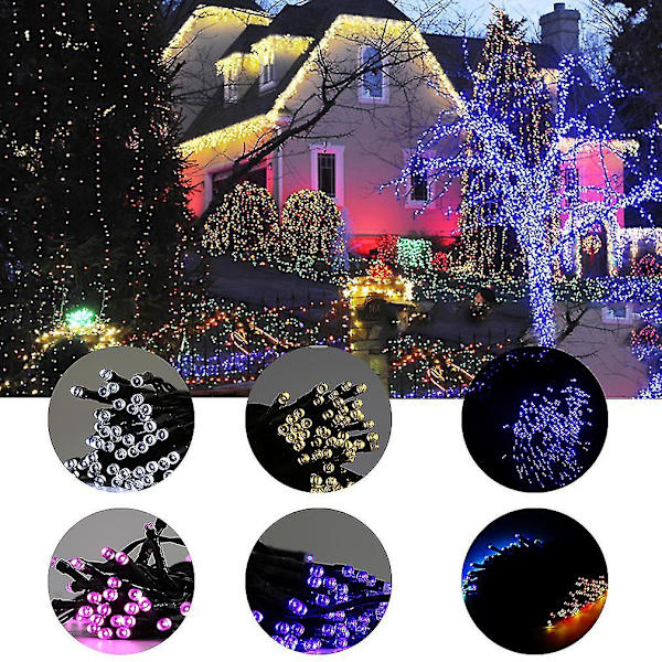 15m 100LED Solcellsdriven LED-ljusslinga Jul