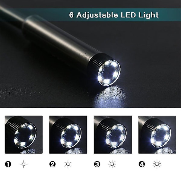 2m 6 LED USB vedenkestävä endoskooppi 7mm videokamera