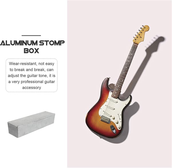 Stomp Box-kasse i aluminium for gitarpedal, sølv, solid erstatning, praktisk for gitareffekter