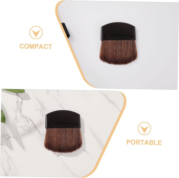 3 stk. Mini Halvrunde Flade Pudder Blush Børster, Lille Bærbart Makeupbørstesæt