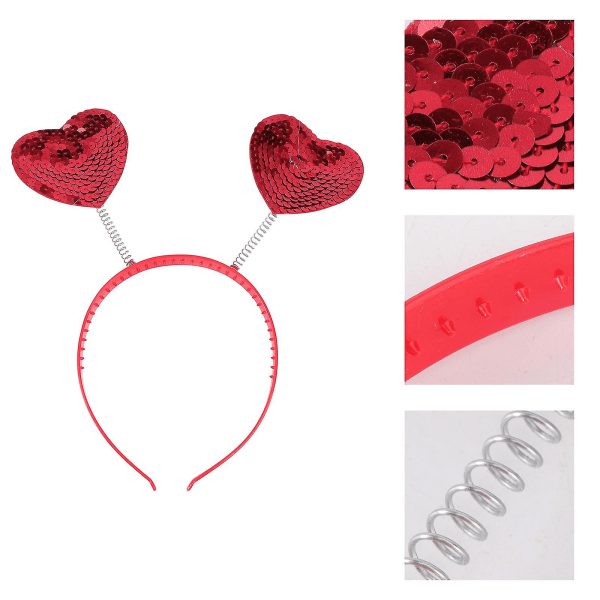 Love Shaped Sequin Headband Valentine's Day Hair Hair Loop Hair Clasp Hair Band Hair Accessories Dress Accessories