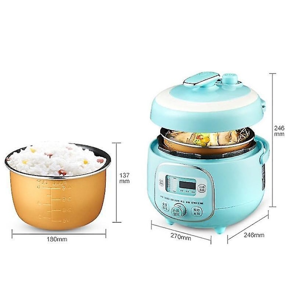 2L Elektrisk Trykkoker Mini Ris Cooker Suppe Pot