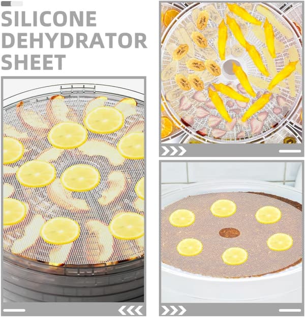 2 stk runde silikon dehydratorplater Matdehydratorforing Hvit Non-stick Rask tørking Bevarer smak