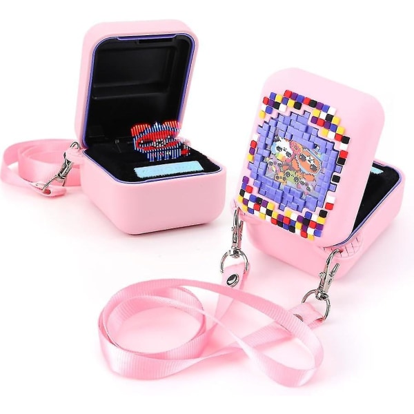 Case Bitzeesin interaktiiviselle digitaaliselle lemmikkilelulle, suojaava iholaukku kaulanauhalla Bitzee Virtual Electronic Pets -tarvikkeita varten Pink