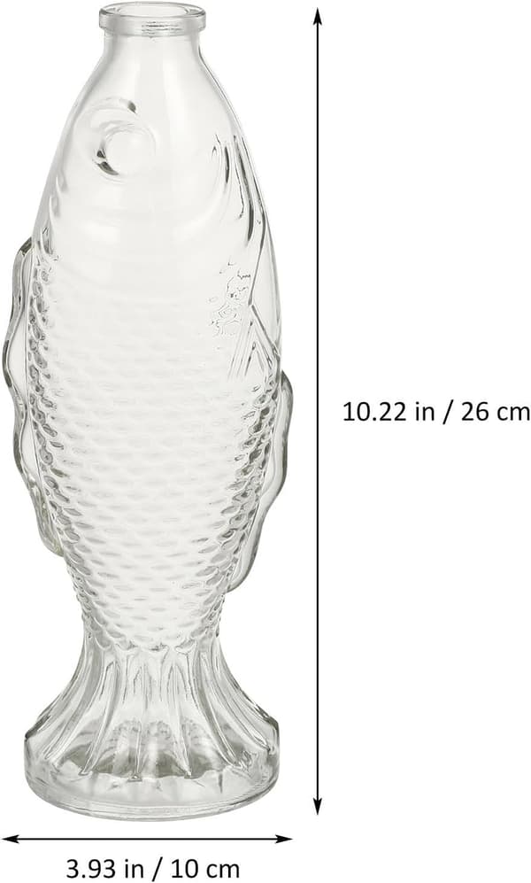 Fiskformad vas Dekorativ blomvas Elegant konstnärlig glasfiskformad flaska