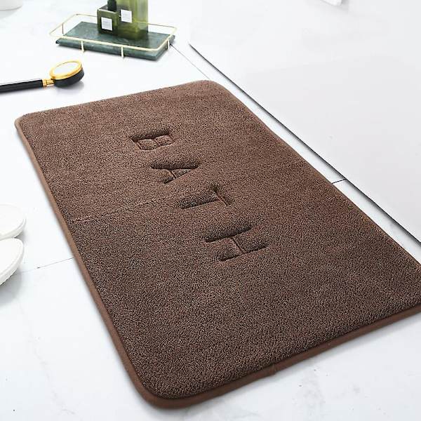 Hukommelsesskum Bademåtte 40*60cm Absorberende Super Blød Blød Antislip Koralsamt Badeværelsesmåtte Coffee 40*60CM