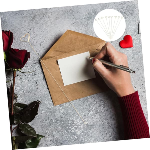 10 stk. mini hjerteformede memoholdere Valentinsdag binders blomsterdekorasjon notatklemmer