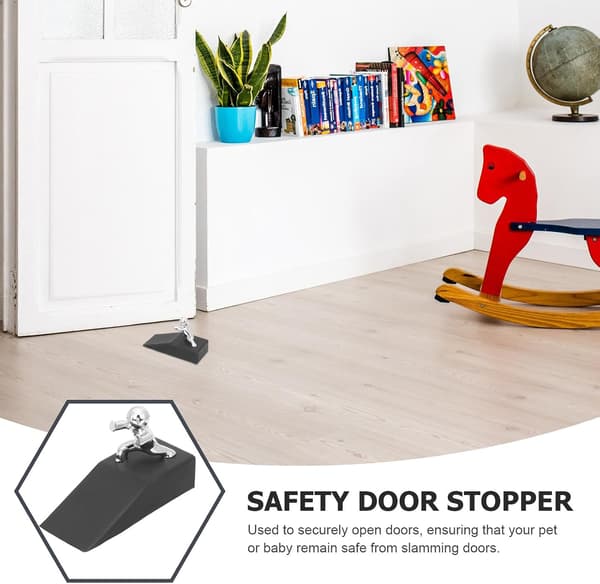 Dørstopper i gummi, kile, mini dørstopper, hjemmesikkerhet for stue og kontorbruk