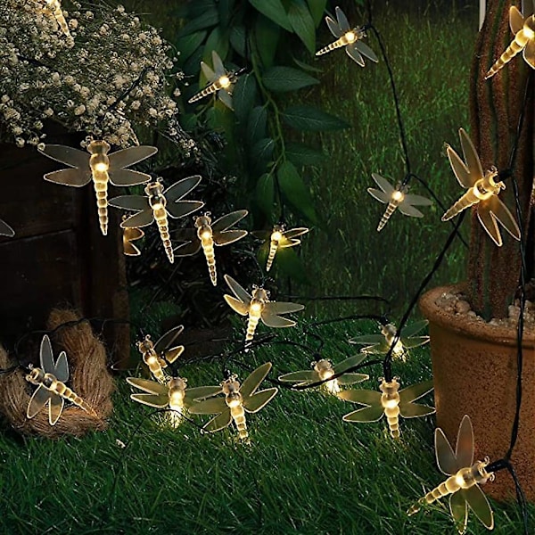 2-pack Solcells-drivna Sländor Fairy String Lights 5m 20LED Utomhus