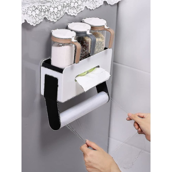 1 stk Magnetisk Køleskab Organizer Med Papirhåndklæde Holder Box