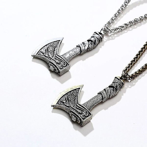 Miesten Vintage Retro Norse Viking Kaulakorut, Rock Punk Thor Mjolnir Vasara Ripus, skandinaavinen Nodic Amuletti Rune Korut Red