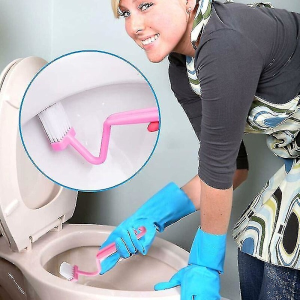 Plastböjd Toalettborste för Toalettens Hörn (3 stycken)