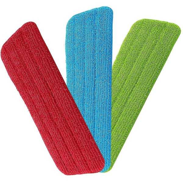 Mikrokuitu Mop-liina, 3 kpl Vaihtopyyhkeitä Mop-tyynyyn, Tarrakiinnitys Märkä- ja Kuiva