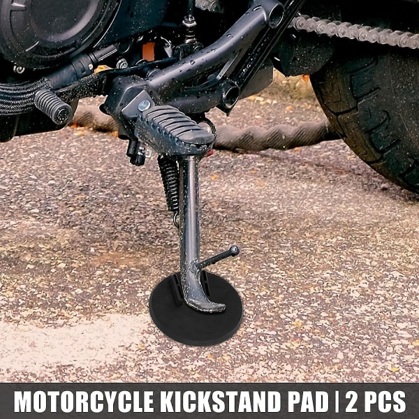 Motorcykel Kickstand Pad Support Pad Sidostödsförlängning Padblack2st