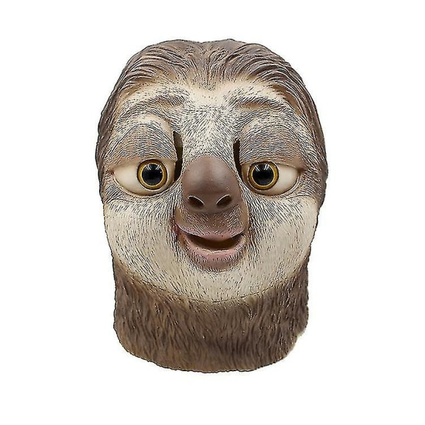 Flash Sloth Latex Dyr Dovendyr Maske Cosplay Halloween Sjov Dyr Latex Hovedbeklædning Szkyd-yuhao