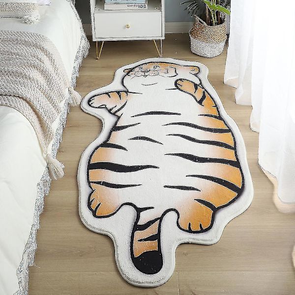 Tigermönstrad Matta Djurmönster Liten Matta Konstläder Ko Hud
