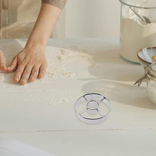 Rund smultringform i rustfritt stål for baking, DIY kreativt formet smultringkutter