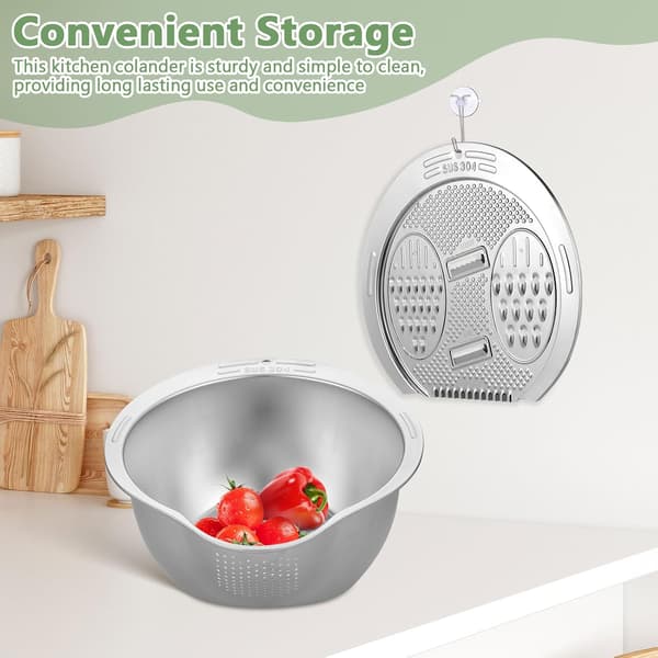 Køkken Dørslag Risvasker Si Skål Stor Kapacitet Rustfrit Stål Finmasket Robust