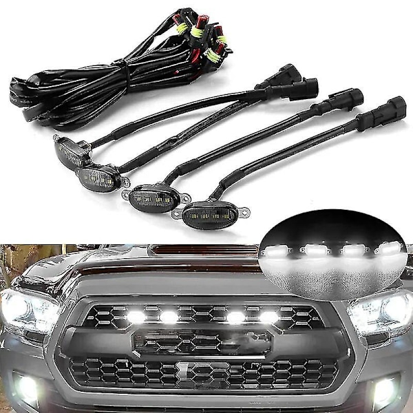 Forlygtegitter Grill LED Lys Røg Raptor Stil Hvid Bil Forlygtegitter LED Lys Til Ford F150 F250 F350 Til Toyota Tacoma