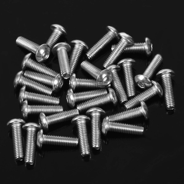 Rustfritt stål knappeskrue M3 X 10mm Pakkeantall: 30