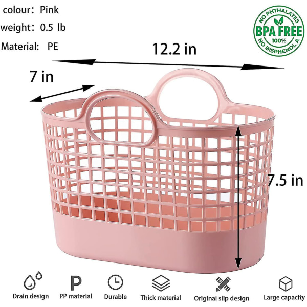 Bärbar duschvagn korg, plastförvaring mjuk bärbar väska