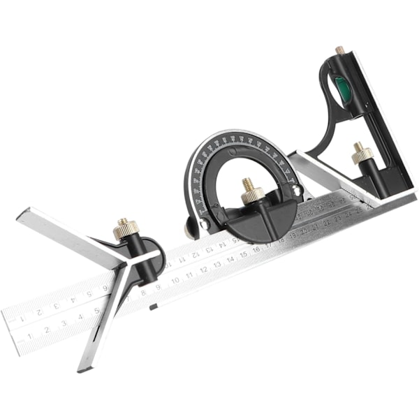3-i-1 Vinkelhake Set Fyrkantig Robust Rostfritt Stål Aluminiumlegering Metrisk Imperial Skala Träbearbetning Mätverktyg