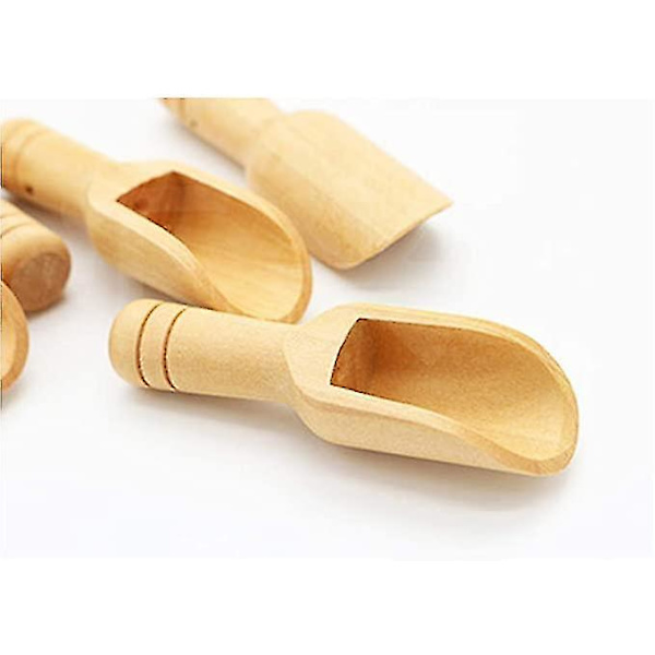 6 Mini Träskedar, Badsaltssked, Liten Träsked, Tesked