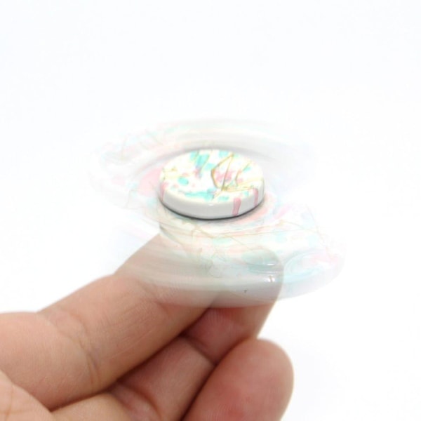 Särskild Keramisk Tryckt Handspinner Två Blad Fingert Leksak För Stressreducering
