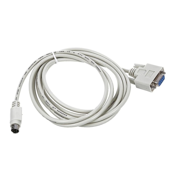 Db9p till 8p Mini Din Rs232 Ladda ner Cable White 8,2 Ft Compatible Plc Dvp-eh