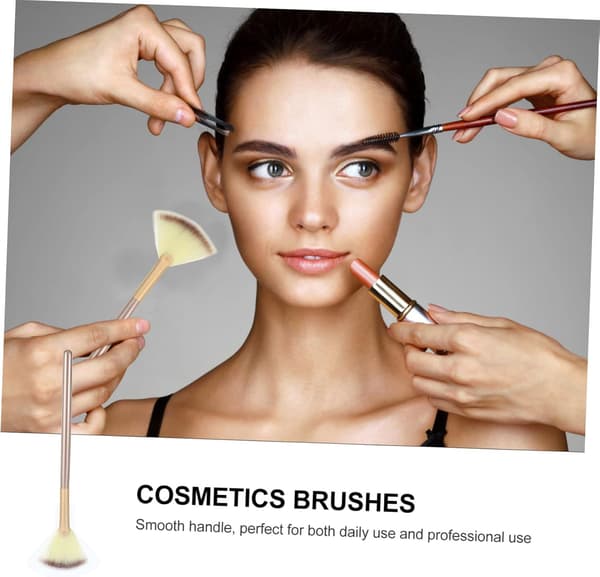 18 stk. bærbart makeupsæt, vifteformet børste og highlighterbørste til kosmetik til rejser og daglig brug