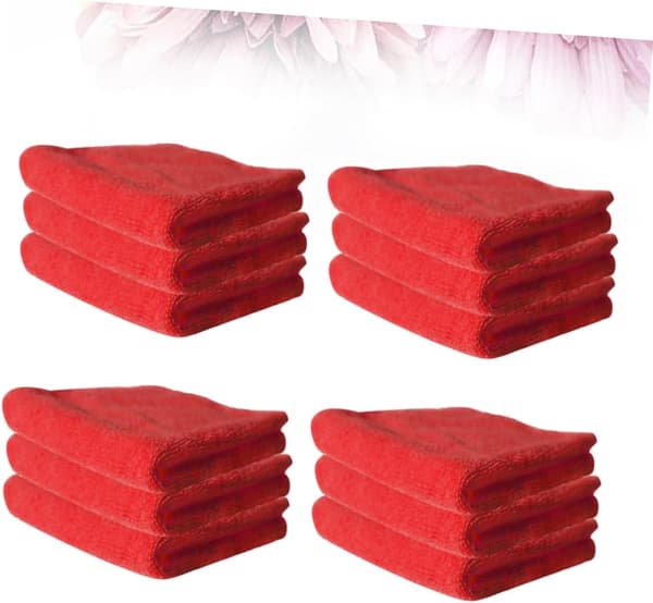 Mikrofiberdiskhanddukar 12-pack 30x30cm Röd Stark Sanering